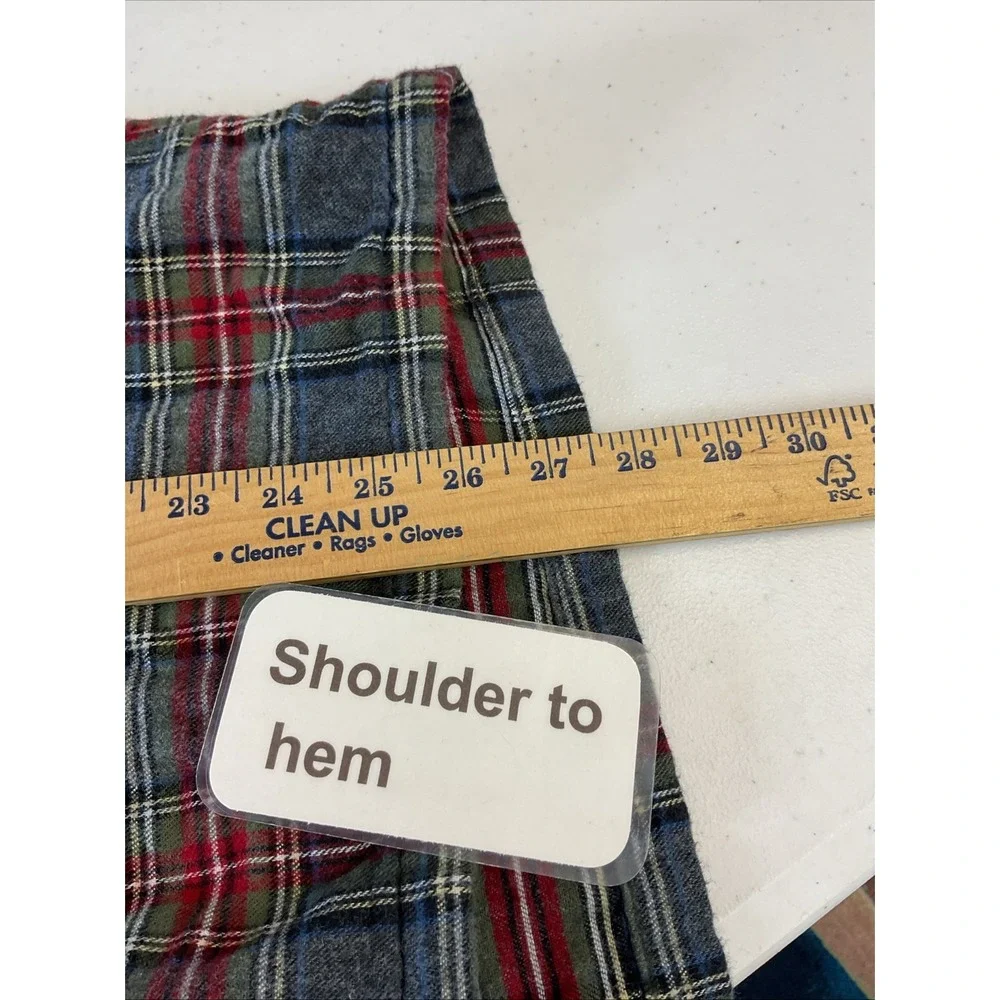 L.L.Bean Men's Scotch Plaid Flannel Pajama Set Gray Red Preppy Classic M‎ Cozy
